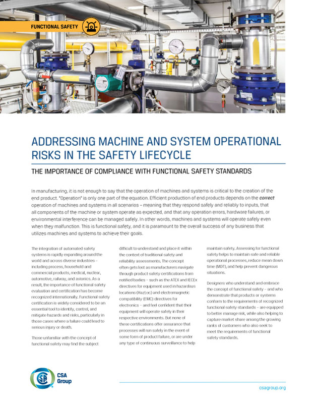 Addressing machine and system operational risks in the safety lifecycle