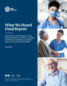 Title page of the What We Heard Final Report summarizing the findings from public consultations and surveys on a new long-term care homes standard.