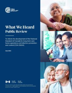 Title page of the report summarizing findings from What we have heard during the public review of the new standard for long-term care homes operations and infection prevention and control.