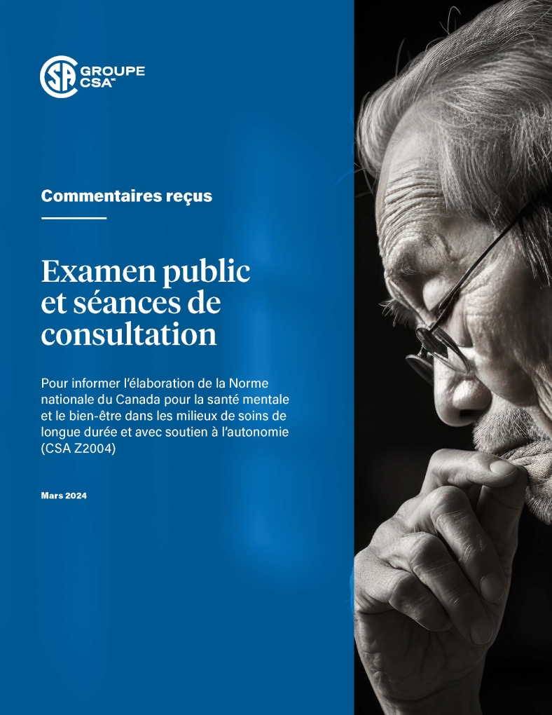 Une page couverture du rapport d'examen public CSA Z2004