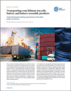 Title page preview of Transporting Your Lithium-ion Cells, Battery and Battery Assembly Products