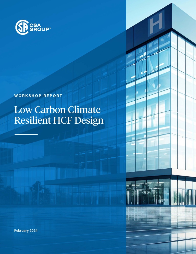 A cover page of the Low Carbon Climate Resilient HCF Design Workshop Report