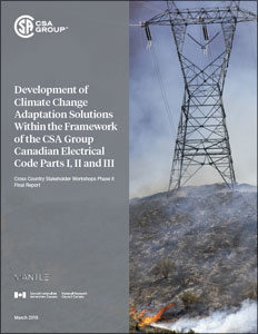 Title page preview of Development of climate change adaption solutions within the freamework of the csa group canadian electrical code parts I, II and III 