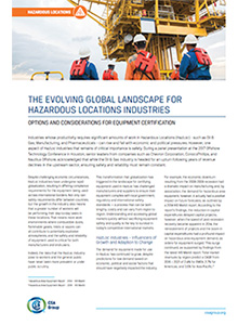 Title page preview of the evolving global landscape for hazardous locations industries