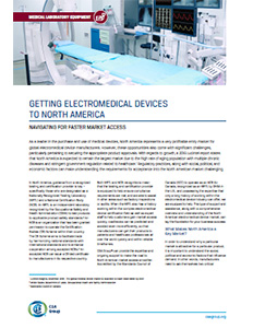Title page preview of getting electromedical devices to North America