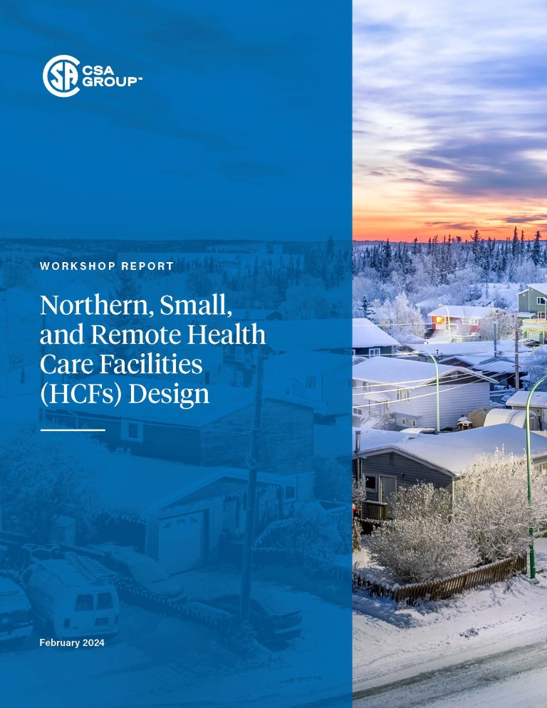 A cover page of the Northern, Small, and Remote HCFs Design Workshop Report