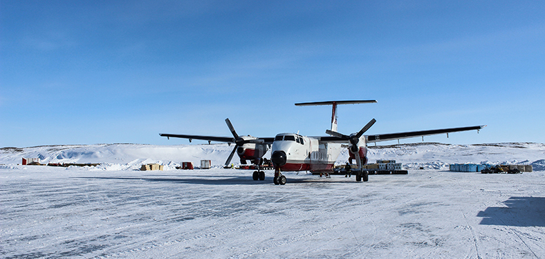 Featured Image. An aircraft landed in an airport built on snow and ice