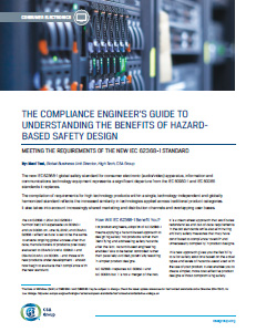 Title page preview of the compliance manager's guide to understanding the benefits of hazard based safety design