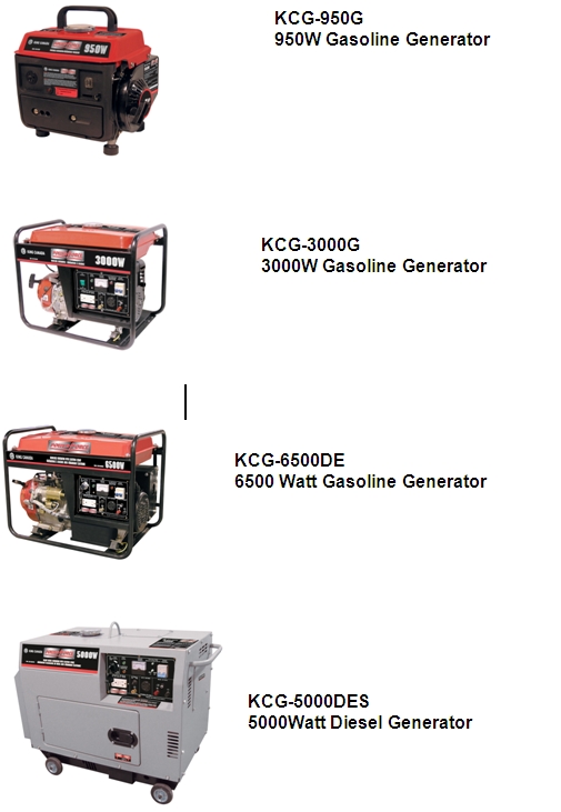 Gasoline and Diesel powered generators