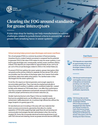 Featured Image. Thumbnail image Clearing the FOG Around Standards for Grease Interceptors