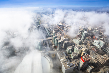 Vue aérienne du centre-ville de Toronto, en Ontario